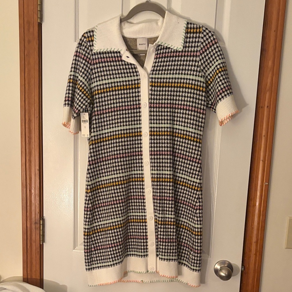 Maeve Multicolor Houndstooth Knit Dress